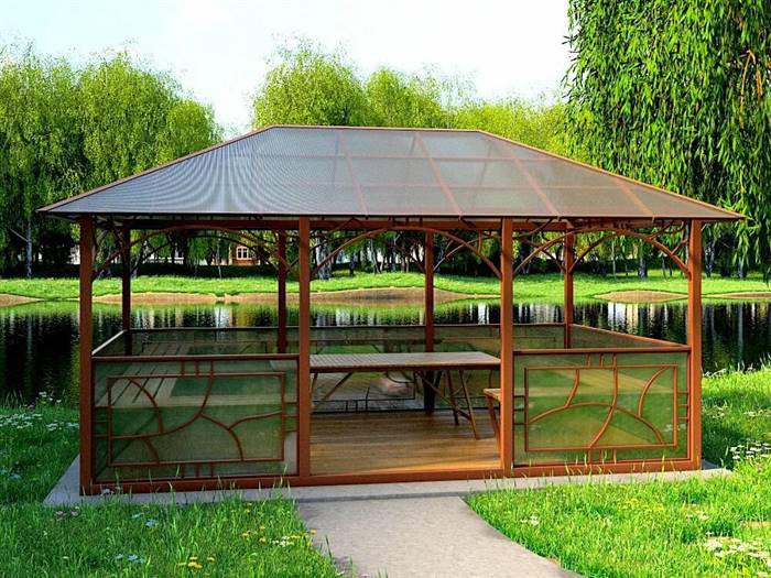 Альтанка для дачі своїми руками з металу: креслення, варіанти дизайну