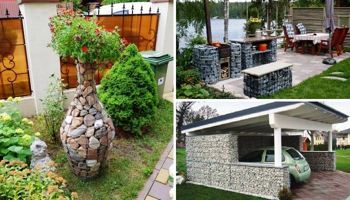 Габіони в ландшафтному дизайні дачі - як використовувати кам'яні клумби
