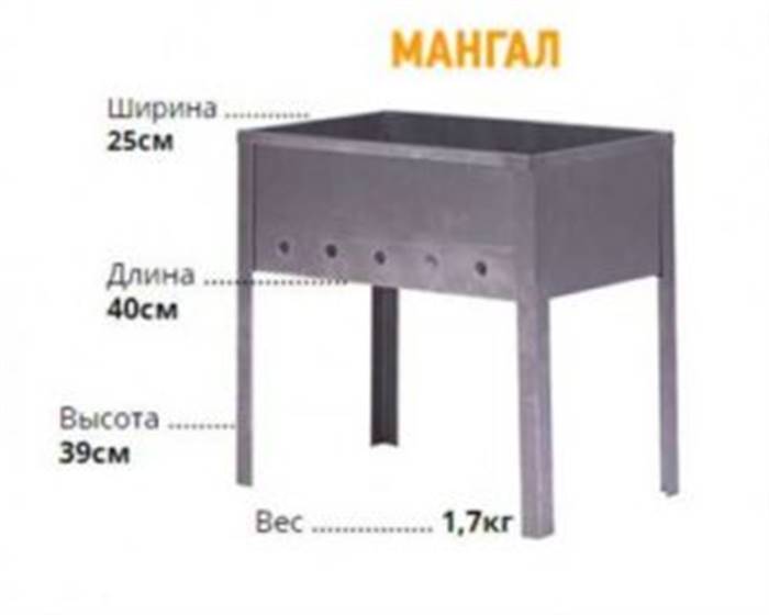 Розміри мангала для шашлику: креслення із заліза, способи виготовлення