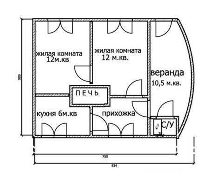 Камін у каркасному будинку - на гвинтових палях або без фундаменту